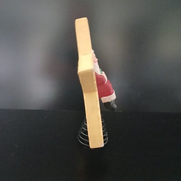 Tree Topper Santa Sitting on a Star Wood & Metal Springy Holiday Decoration 9.5" - Picture 5 of 11